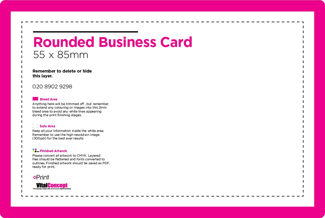 Rounded Corner Business Cards Artwork File 1