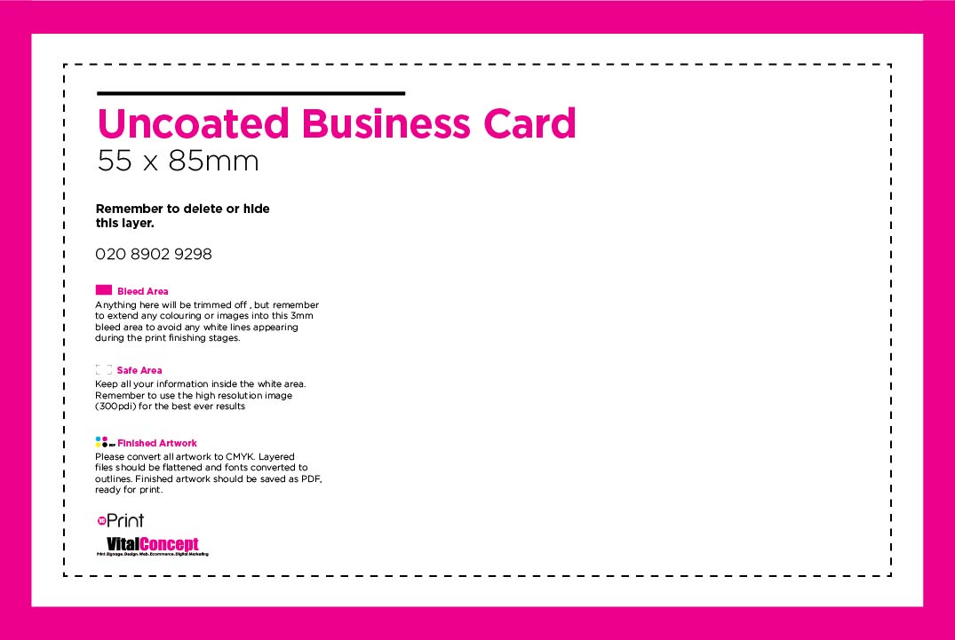 Uncoated Business Cards Artwork File 1