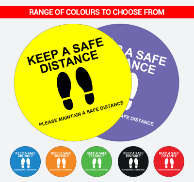 Keep A Safe Distance – 400mm Round Floor Sticker
