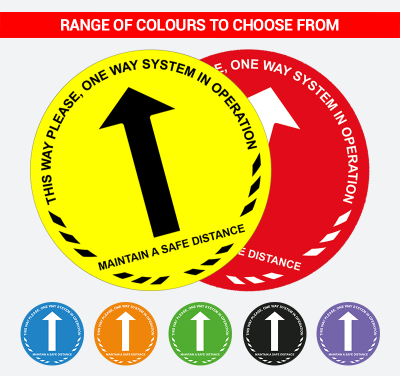 One Way System – 400mm Round Floor Sticker